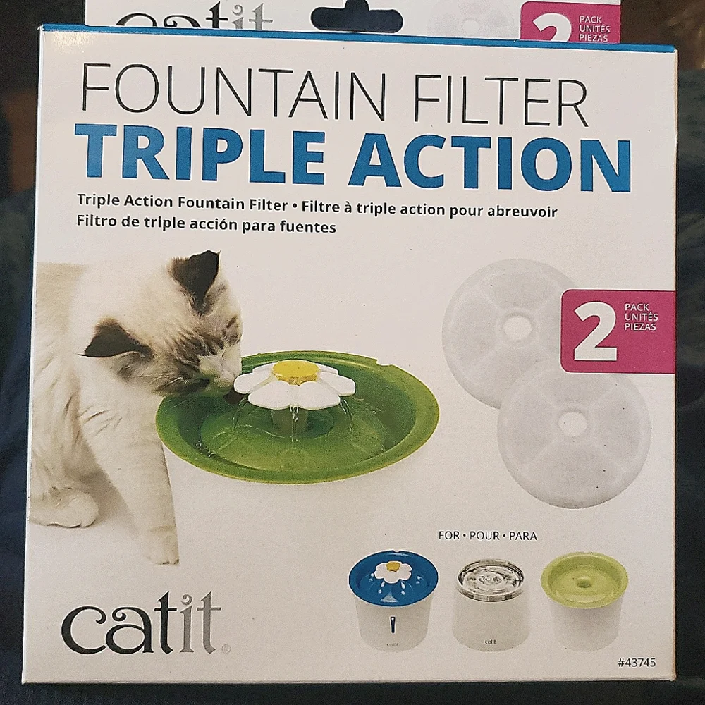 ❤️BUY 5 GET 3 FREE Catit Triple Action Pet Fountain Filter